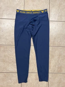 Under Armour Compression Pants Mens XL Blue Project Rock BLOOD SWEAT RESPECT - Picture 1 of 6