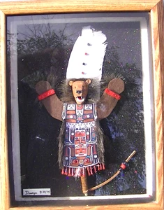 Alaskan Bear Clan Shadow Box By DANAYE 12.5"X 15" Oak Frame - Picture 1 of 14