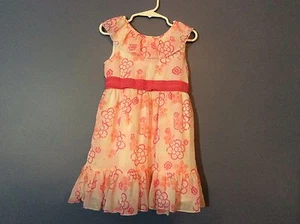 Vestido Kidgets Niñas Talla 4 T Blanco Melocotón Volantes Cuello 120 - Imagen 1 de 10