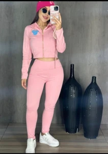 Pants & Blouse Pink Set Of 2 Piece One SIze Fits All - Stretch - Brand New - Picture 1 of 7