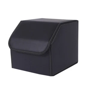 Leather Car Boot Collapsible Foldable Trunk Organizer Portable Storage Box - Picture 1 of 8
