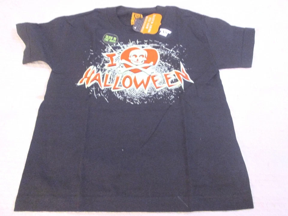 Camiseta Halloween Niño Talla Extra Pequeña 4-5 Brilla en la Oscuridad Nueva Con Etiqueta Foto 1 de 1