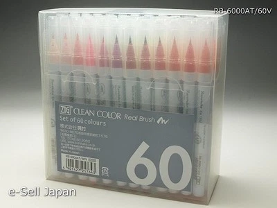 KURETAKE ZIG Clean Color Real Brush RB-6000AT-60V / 60 colours Manga Anime - Image 1 of 4