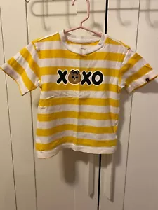 LINE FRIENDS Choco Mädchen Junge Unisex Kurzarm T-Shirt Gr. 5 gelb/weiß gestreift - Bild 1 von 7