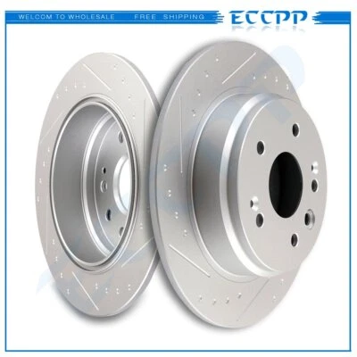 Rear Brake Disc Rotors For 1999 2000 2001 2002-2003 Acura TL Slotted - Image 1 of 4