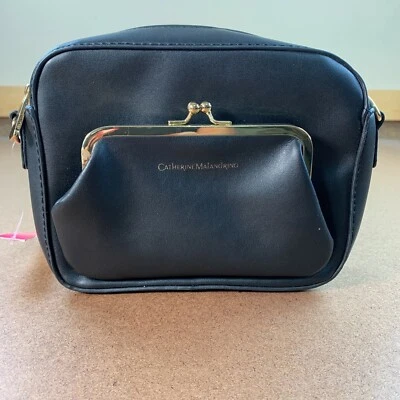 Catherine Malandrino Black Faux Leather Stella Crossbody Clutch *No Strap* NWT - Image 1 of 4