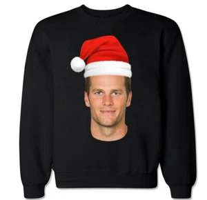 SANTA BRADY BUCS TAMAPA BAY TOM FOOTBALL QB QUARTERBACK MENS CREW NECK SWEATER - Picture 1 of 2