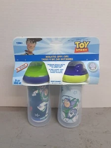 Toy Story Disney/Pixar Insulated Sippy Cups Leak Proof 9 Oz. 12 M+ NEW - Picture 1 of 6