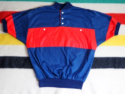 VTG 70s 80s Stephan Williams Navy Blue Red Henley Sailor Prep Ivy Summer Shirt M - Image 1 of 4