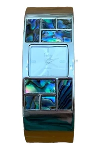 Vivani Ladies Bracelet Watch Abalone Inlay Silver Tone New Batt Pearlized Dial - Picture 1 of 10