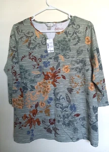 Christopher Banks Women's Green Floral Top Size L NEW - Picture 1 of 3