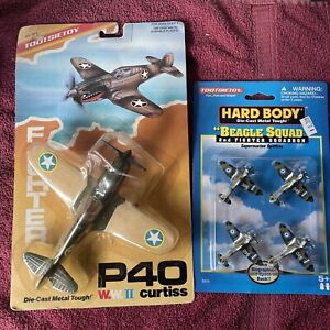 Tootsietoy Die Cast 1988 P-40 Warhawk 2917 & 1998 “Beagle Squad” Spitfires 2936