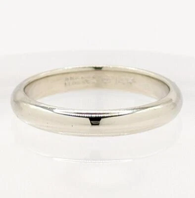 Alianza de boda vintage de oro blanco macizo de 14 quilates con flor de azahar talla 8,5 mm Foto 1 de 4