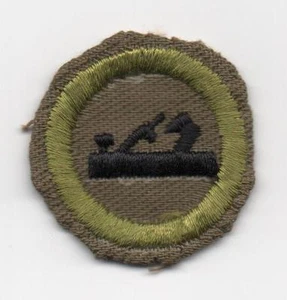 Zimmerei Verdienstabzeichen, Typ C hellbraun schmal gekräuselt (1938-46), gebraucht - Bild 1 von 1