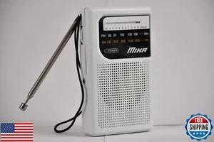 MIKA AM/FM Pocket Portable Radio, Small Battery Operated, Best Mini Antenna R - Picture 1 of 1