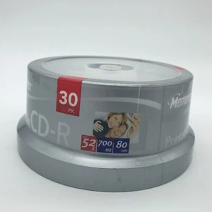Memorex Printable CD-R 700MB 52x 80-Minute Print Label Write 30 Pack NEW/SEALED - Picture 1 of 4