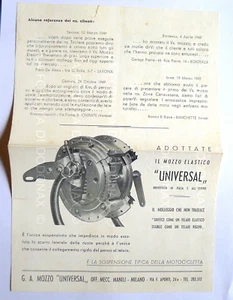 OLD VINTAGE VINTAGE MOTORCYCLE 1950 HUB MECHANICAL WORKSHOP HANDLES MILAN - Picture 1 of 2