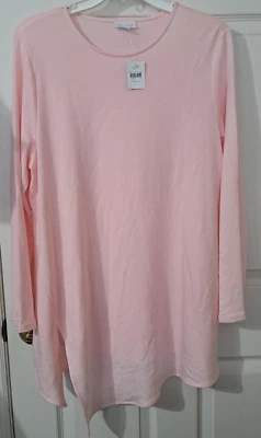 Suéter túnica J.Jill Pure Jill L rosa manga larga cuello redondo nuevo con etiquetas Foto 1 de 4