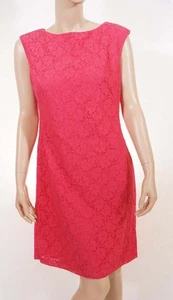 Ralph Lauren Womens Calypso Coral Pink Floral Sleeveless Lace Sheath Dress 10 - Picture 1 of 1