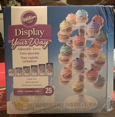 Soporte ajustable para torre de cupcakes Wilton 25 centro de mesa para cupcakes caramelos rellenables Foto 1 de 3