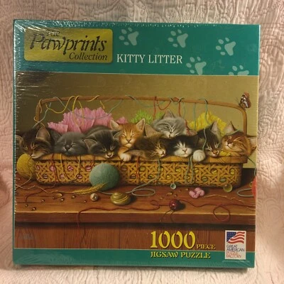 The Pawprints Collection Kitty Litter 1000 Piece Puzzle 191/4” X 26/ 5/8” - Image 1 of 3