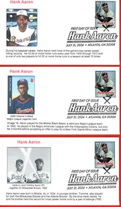 Hank Aaron, Set of 11 Different First Day Covers Showing Career Highlights - Picture 1 of 12