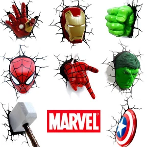 LED Night LIght - Hulk, Iron Man, Capatin America,Thor ,Spiderman 3D Wall Lamp - Picture 1 of 25
