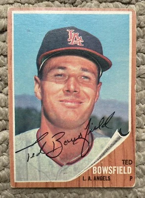 Ted Bowsfield  Boston red sox Autographed  1962 Topps  Card Ex Los Angeles - Image 1 of 2