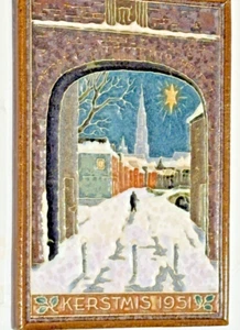 Kristmas / Christmas Cloisonné royal delft tile 1951 ..20.0 cm x 14.5 cm - Picture 1 of 1