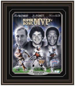 Raiders MVPs Biletnikoff Allen Plunkett signiert gerahmt 16x20 PSA/DNA COA Vegas - Bild 1 von 3