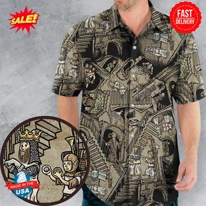 Monty Escher’s Relativity Hawaiian Shirt S-5XL - Picture 1 of 2