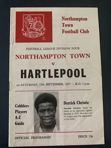 1977 Northampton Town V Hartlepool Football Soccer Match Programme FAC - Picture 1 of 3