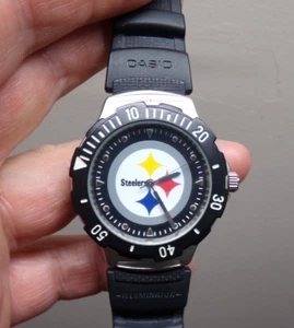 Men's PITTSBURGH STEELERS Diver's Watch w/ New Battery - Works Great! - Picture 1 of 6