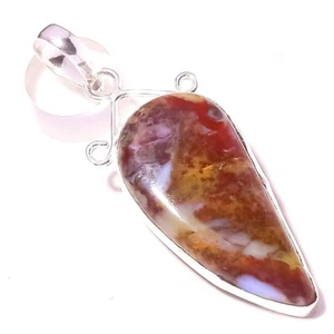 Red Moss Agate Gemstone Handmade Thanksgiving Gift Jewelry Pendant 2.1" L467 - Picture 1 of 3