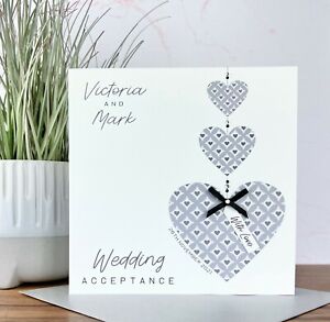 Personalised Handmade Wedding Acceptance Card