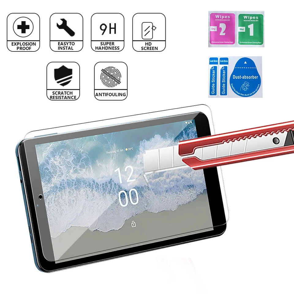 2Pcs For Nokia T10 8.0 inch 2022 Tablet HD Clear Tempered Glass Screen Protector - Image 1 of 1