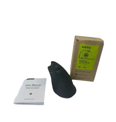 Seenda MBD5 Ergonomic Vertical Mouse MOU-302 Wireless USB BT Black New Open Box - Image 1 of 4