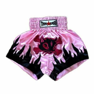 Pink Cat Kitty Women Girls Size Muaythai Shorts Muay Thai Embroidery Kick Boxing - Picture 1 of 2