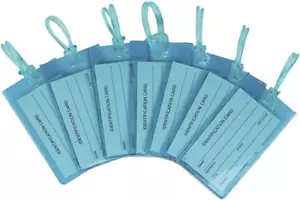 7 Pack Luggage Tags for Suitcases, Flexible Silicone Travel ID Identification L - Picture 1 of 6