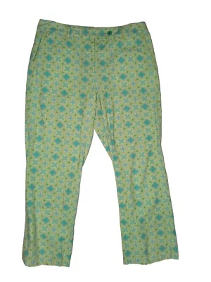 Pantalones Sigrid Olsen Modernistas Mujer Patrón Mariposa Verde Lima 30x24 Talla 6  Foto 1 de 4