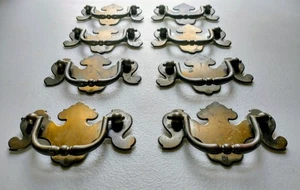 Set Of 8 VTG Brass Handle Bail Drawer Pulls 2.5" Hole-Hole W/Screws 3.5" Length - Picture 1 of 10