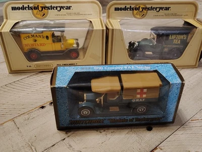 Lot of 3 Matchbox Models of Yesteryear 1912 Ford Model T, 1927 Talbot, 1918 RAF - Image 1 of 4