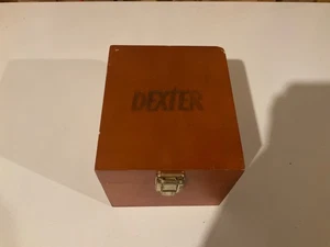 Showtime Dexter Blood Splatter Slides Coaster Set of 4 in Wooden Box RARE - Picture 1 of 8