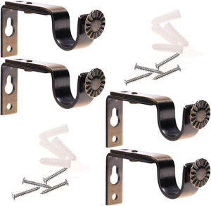 Verstellbare Gardinenstange Wandhalterung, 4er Set, Bronzefarben, Premium Stahl Gardine - Bild 1 von 1