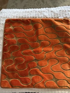 Yangest Pillow Cover Burnt Orange Wave Velvet 18" x 18" Zipper Closure - Picture 1 of 5