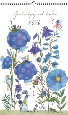 Geschenkpapierkalender Akelei 2026 Silke Leffler - Bild 1 von 4