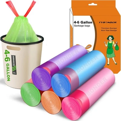 Bolsas de basura pequenas de 4 a 6 galones extra gruesas y bolsas resistentes - Imagem 1 de 4