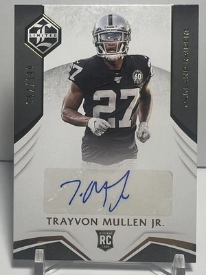 2019 Panini Limited Trayvon Mullen Jr. RC Rookie Auto #198.  SP.  /199 Raiders - Image 1 of 4