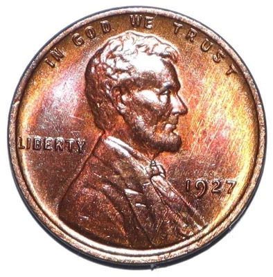1927 Lincoln Cent RED and BROWN BRILLIANT UNCIRCULATED (P222) - Image 1 of 2