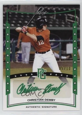 2014 Leaf Perfect Game Showcase Auto Green /10 Christian Demby #A-CD2 Auto - Image 1 of 2